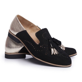 Mocassins de couro Maciejka da Brogues Femininos Preto 04484-01 / 00-5 Mocassins de couro Maciejka da Brogues Femininos Preto 04484-01 / 00-5