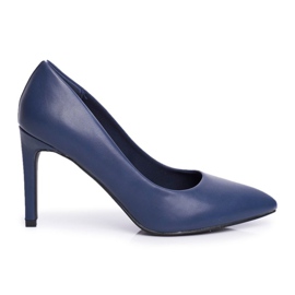 Vinceza Clássico feminino de salto alto azul marinho Marinne azul-marinho