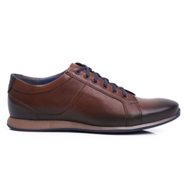 Sapatos de couro casual masculino Nikopol Brown 1730 marrom