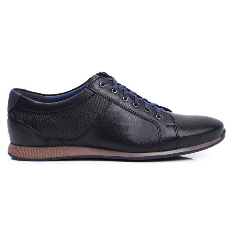 Sapatos Brogues Masculinos Casual Couro Nikopol Preto 1730