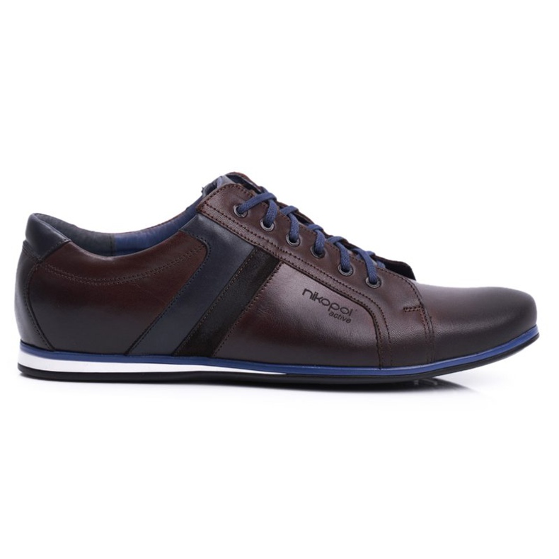Sapatos Brogues Masculinos Casual Nikopol Couro Marrom 1721 castanho