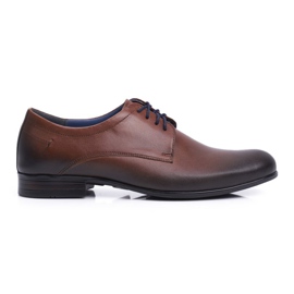 Sapatos de couro casual para homens Nikopol Brown 1738 marrom