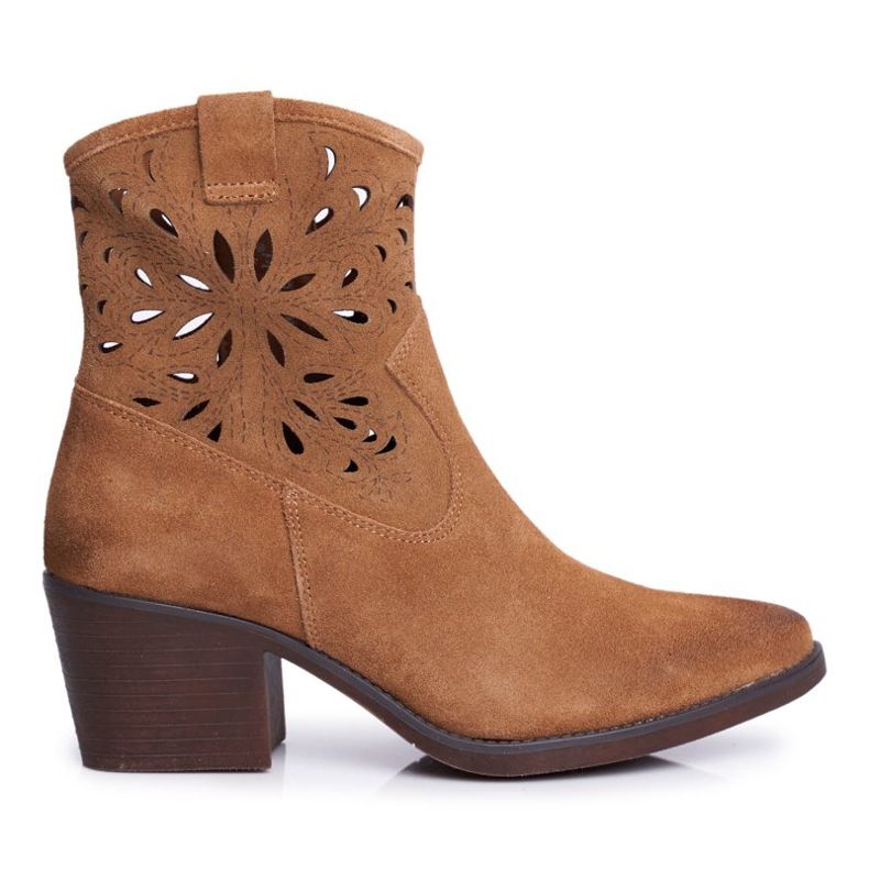 S.Barski Botas de couro feminino Camel Barski 12622 castanho
