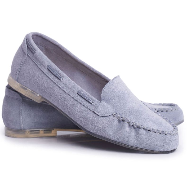 Mocassim feminino Sergio Leone camurça azul MK722
