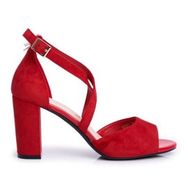 Sandálias Femininas com Salto Alto Sergio Leone Vermelho SK865