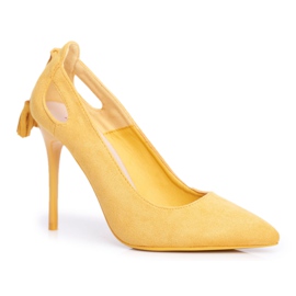 PS1 Camurça estilete feminino com Spitz Yellow Leven amarelo