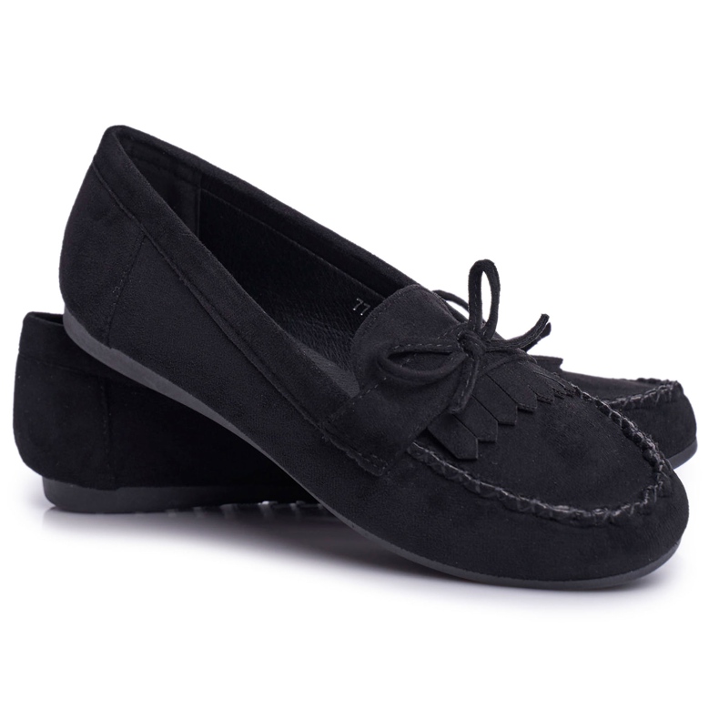 BUGO Mocassins femininos camurça preto velucci