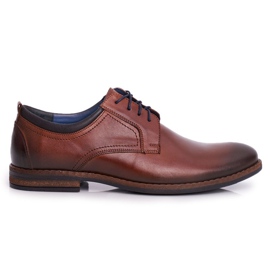 Sapatos de couro casual para homens Nikopol Brown 1726 marrom