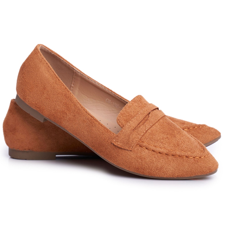 BUGO Mocassins camurça feminino CH-1M6 Camel Laveria castanho