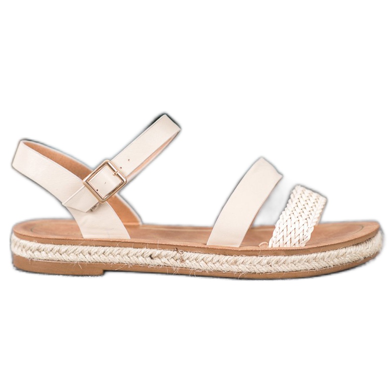 SHELOVET Sandálias de couro ecológico trançado castanho