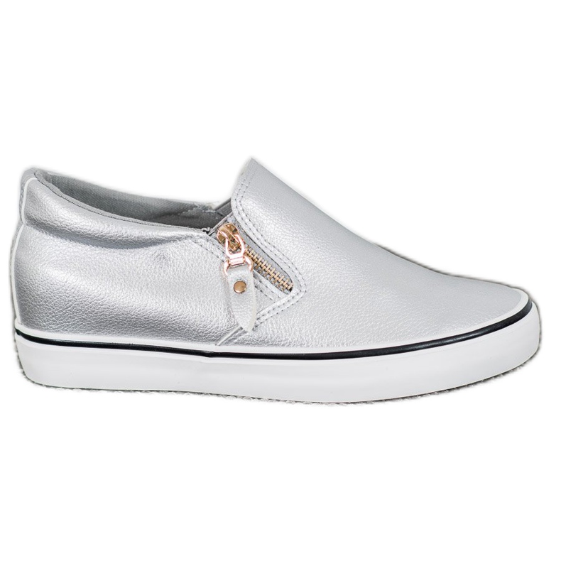 SHELOVET Slipons cinza com um zíper