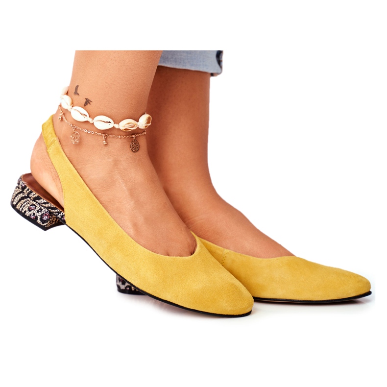 Mulheres Pumps Couro Slip-on Maciejka Miami Amarelo 04482-07