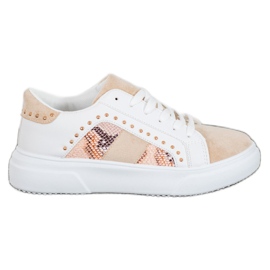 SHELOVET Tênis da moda na plataforma branco marrom