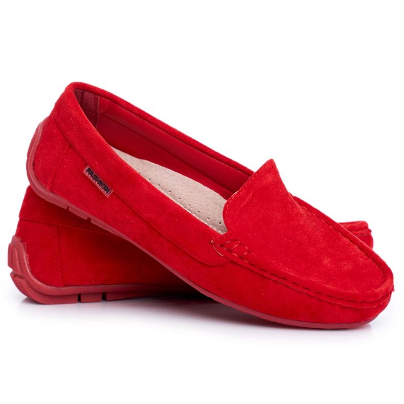 EVE Mocassim vermelho feminino camurça Morreno