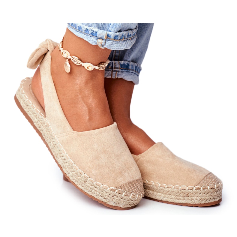 FRJ Feminino Alpercatas Suede Contorno Beige bege