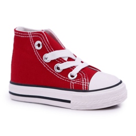 FRROCK Tênis alto clássico infantil com filemon vermelho com zíper