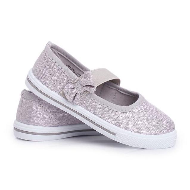 EVE Tênis infantil Ballerinas Silver Bianka cinza