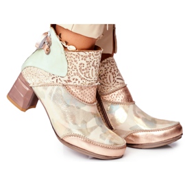 Botas femininas de salto alto Maciejka Beige 03410-04 marrom verde