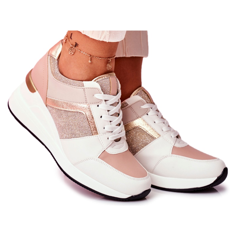 Moow Sapatos esportivos femininos. Tênis branco e rosa Dillion multicolorido amarelo
