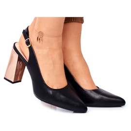 Sapatilhas Femininas com Salto Aberto Sergio Leone Preto PB218 amarelo