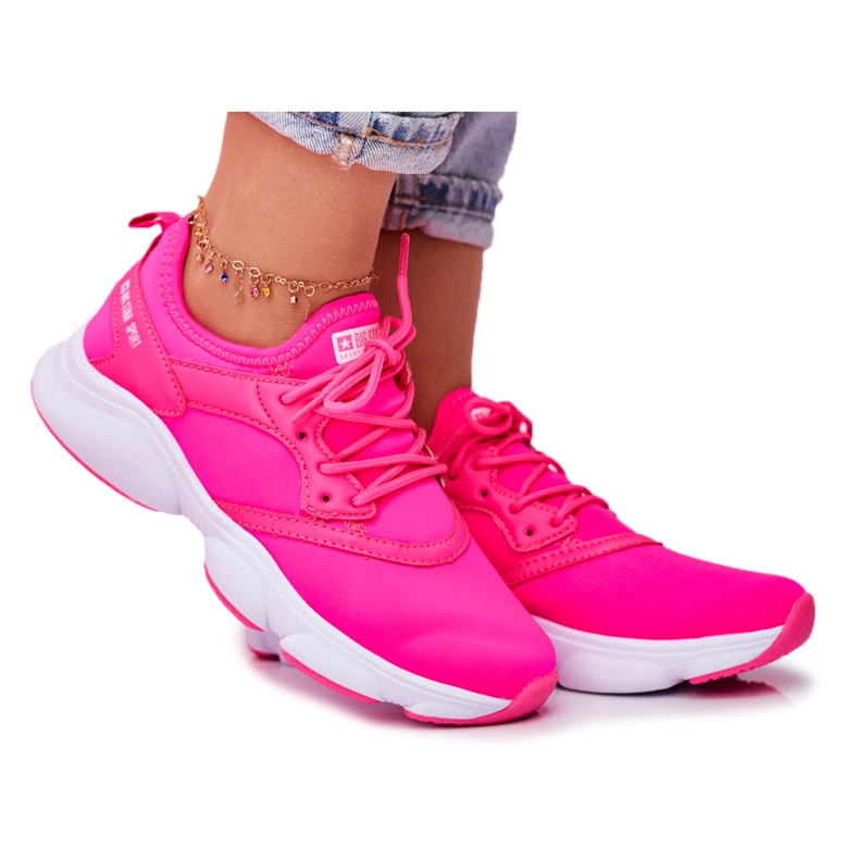 Tênis feminino esportivo Big Star neon rosa FF274931