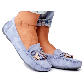 EVE Mocassim feminino camurça 20PB35-2003 azul Donna Mia