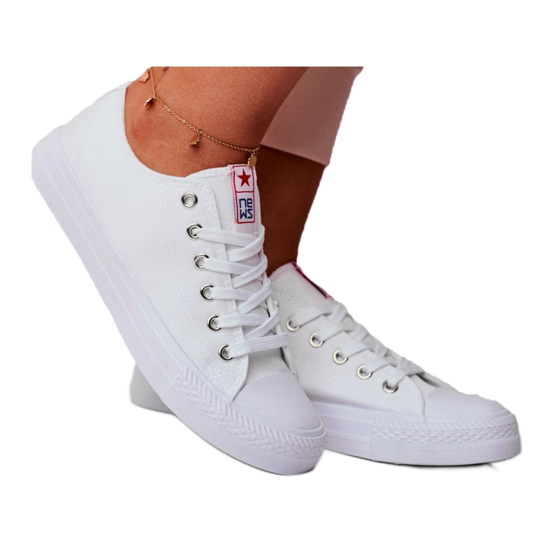 NEWS Tênis feminino tecido baixo branco Ecoma