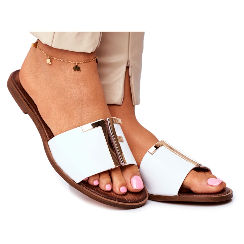 Chinelos Elegantes Femininos Branco Nicole Dilmah