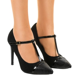 Saltos LEI-55 de camurça preta preto