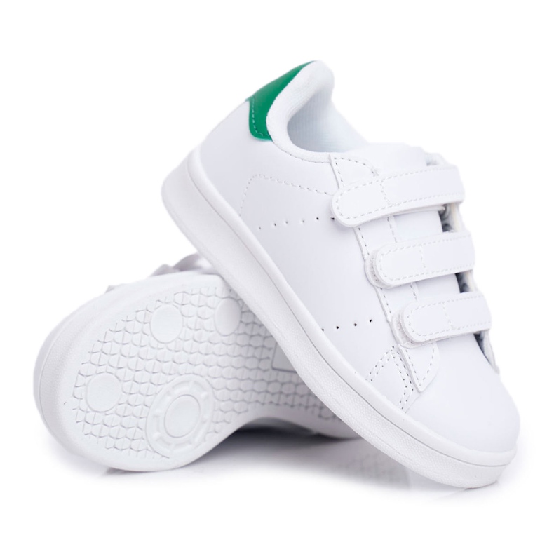 FRROCK Calçado desportivo infantil jovem branco Fifi Velcro verde