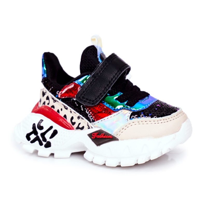 FRROCK Calçados infantis esportivos com velcro preto Be Happy multicolorido FRROCK Calçados infantis esportivos com velcro preto Be Happy multicolorido