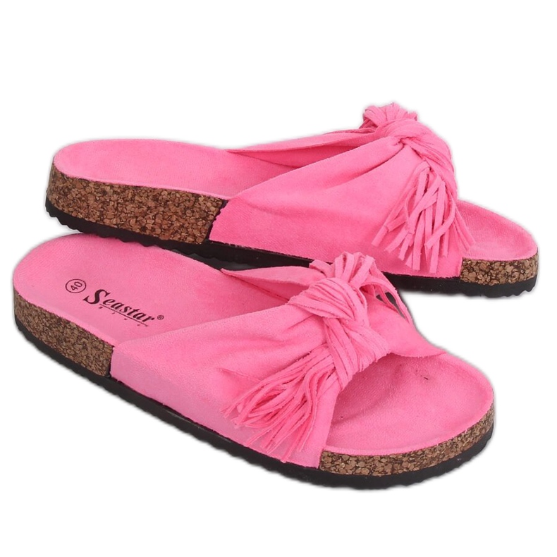 Chinelos femininos boho rosa CK136P Fushie