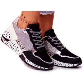 Sapatos esportivos femininos com sola grossa preta Nokien preto