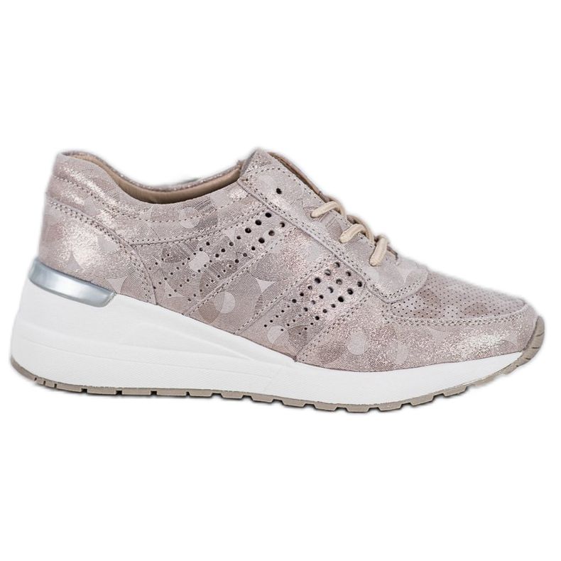 Filippo Tênis de couro cunha amarelo