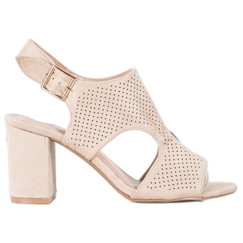 Small Swan Sandálias com orifícios embutidos castanho