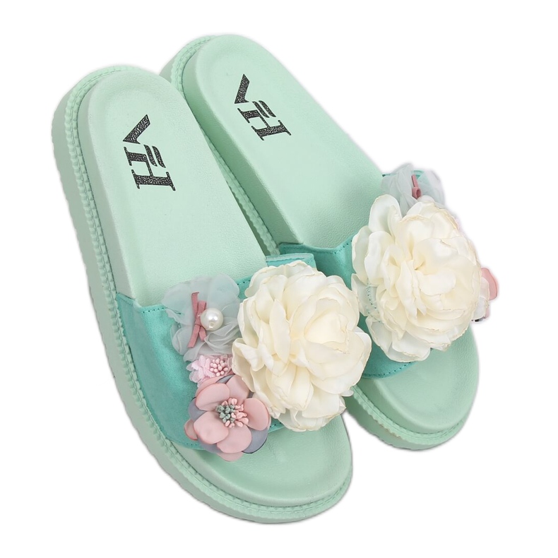 Chinelos de menta em sola alta PT-109 Mint verde