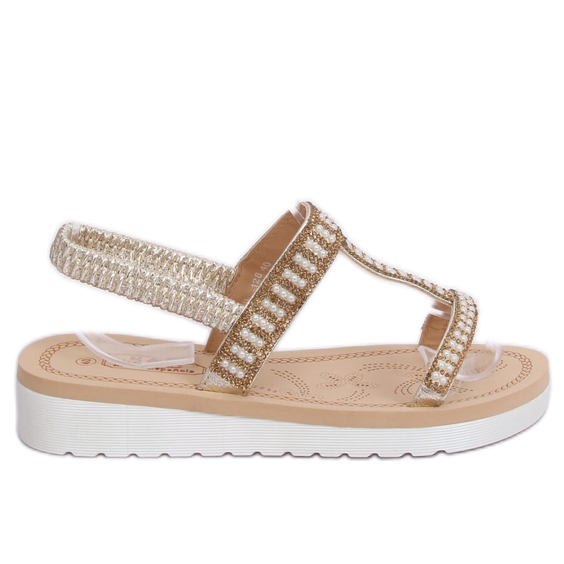 Sandálias douradas femininas HD-128 ouro dourado