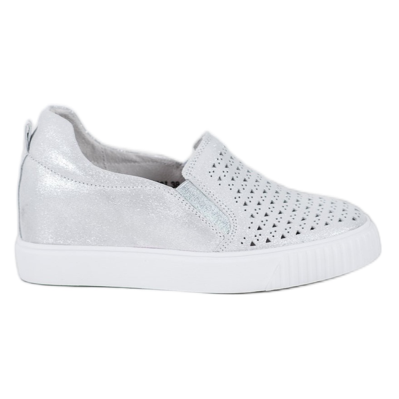 Filippo Slipons de couro em cunha cinza