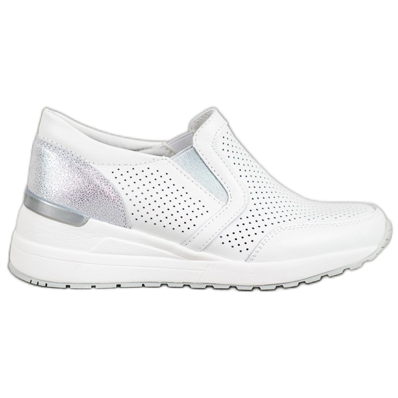 Filippo Slipons de couro a céu aberto branco cinza