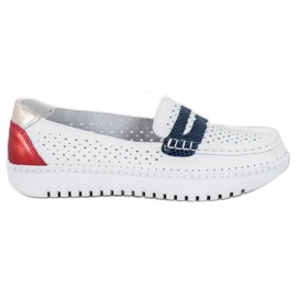 Filippo Mocassins de Couro Confortáveis branco