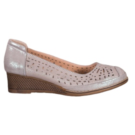 Filippo Bombas de couro com brilho marrom amarelo