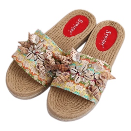 Sandálias com conchas YQ229P Vermelho multicolorido Sandálias com conchas YQ229P Vermelho multicolorido