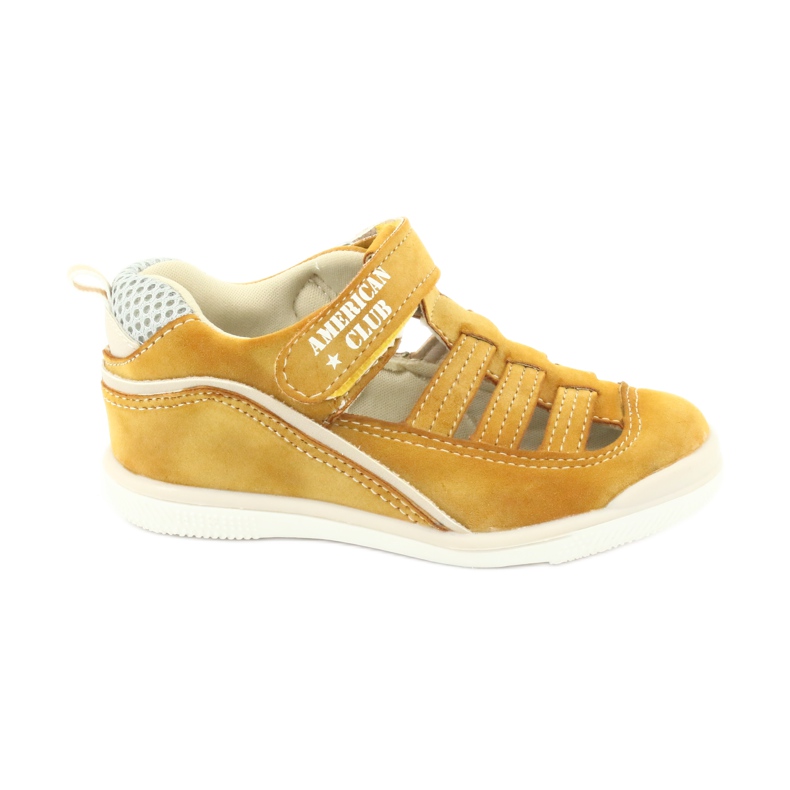 Sandálias masculinas de velcro American Club GC12/20, amarelas amarelo