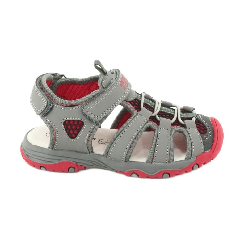 American Club Sandals Grey-Red Leather Insert XD06/20 cinza