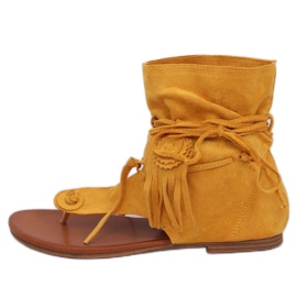 Chinelos com parte superior mel SL1010P Amarelo