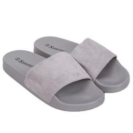 Chinelos cinza simples CK98 Gray castanho