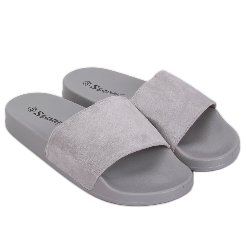 Chinelos cinza simples CK98 Gray castanho