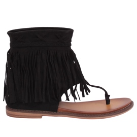 Chinelos pretos com parte superior NS129P Preto