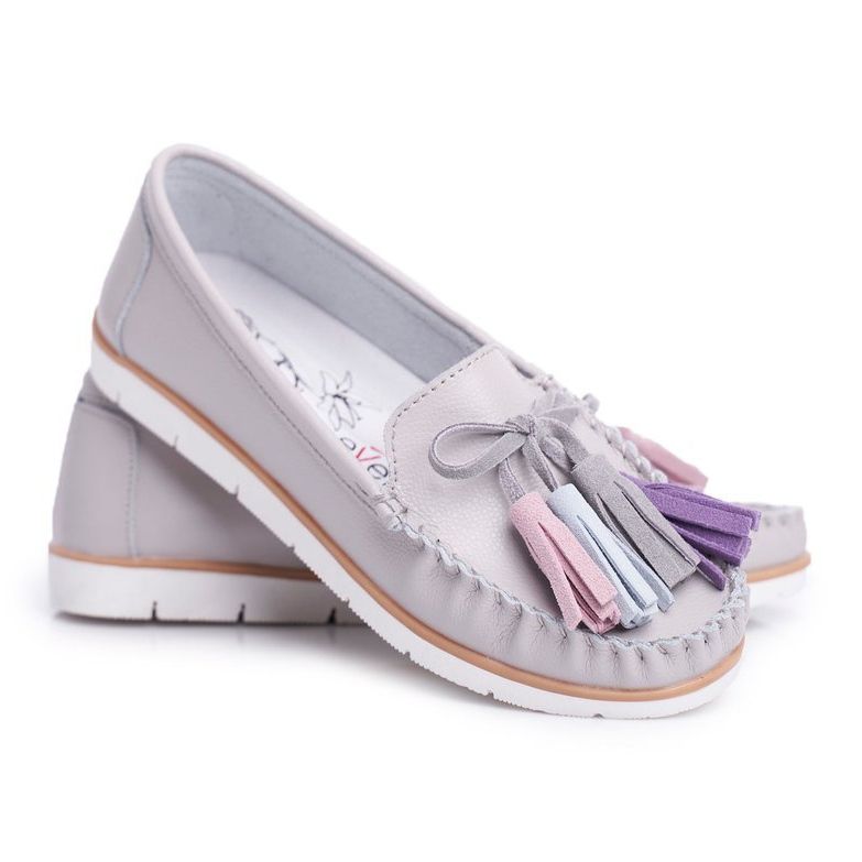 EVE Mocassim feminino couro cinza Bebbo