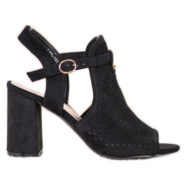 Small Swan Sandálias Openwork In Stars preto Small Swan Sandálias Openwork In Stars preto